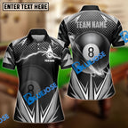 BlueJose Billiards Gray Personalized Name, Team Name Shirt