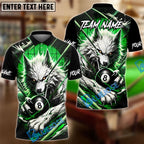 BlueJose Billiards 8 Ball Bloody Wolf Personalized Name, Team Name Unisex Shirt ( 4 Colors )