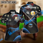BlueJoses Billiards Ball 8 & 9 American Flag Cross Cue Customized Name, Team Name 3D Shirt