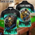 BlueJose Billiards Ball 8 And 9 Fire Skull Crack Personalized Name, Team Name Unisex Shirt (6 Colors)