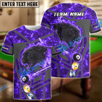 BlueJose Billiards Ball 8 Flame Magma Panther Personalized Name Shirt (4 Colors)