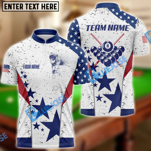 BlueJose Billiard Ball Flag Us Design Personalized Name, Team Name Unisex Shirt