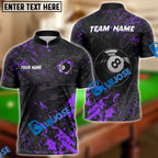 BlueJose Billiards 8 Ball Black Stains Grunge Personalized Name Shirt (5 Colors)