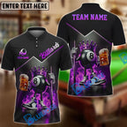 BlueJose Billiards Ball 8 Royal King with Beer & Fire Personalized Name & Team Name Shirt (4 Colors)