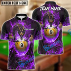 BlueJose Billiards Mystic Dragon Fire Ball 9 Customized Name, Team Name 3D Shirt (6 Colors)