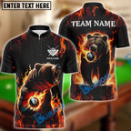 BlueJose Billiards Ball 8 & Ball 9 Flame Bear Personalized Name, Team Name 3D Shirt