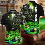 BlueJose Billiards Flame Samurai Personalized Name, Team Name Shirt (6 Colors)