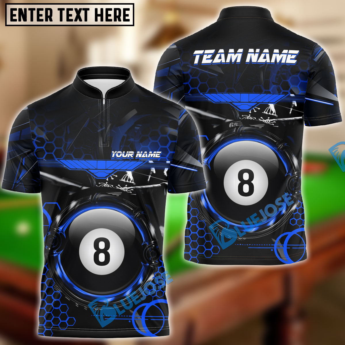 BlueJose Billiards Ball 8 Mechanic Core Personalized Shirt (4 Colors)