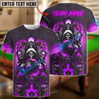 BlueJose Billiards Ball 8 Pool Skull Dragon Personalized Name & Team Name Shirt (4 Colors)