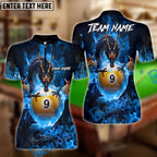 BlueJose Billiards Mystic Dragon Fire Ball 9 Customized Name, Team Name 3D Shirt (6 Colors)