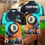 BlueJose Billiards Ball 8 Spinning Paint Personalized Name, Team Name Unisex Shirt (4 Colors)