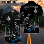 BlueJose Billiards 8-Ball Shooting Aim Sniper Customized Name, Team Name 3D Shirt (4 Colors)