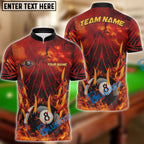 BlueJose Billiards Ball 8 Flame Paint Color Style Personalized Name, Team Name Unisex Shirt ( 4 Colors )