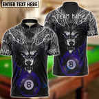 BlueJose Billiards 8 Chain Scar Wolf Personalized Name Shirt (4 Colors)