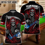 BlueJose Billiards Ball 8 & Ball 10 Reaper Personalized Name Shirt (4 Colors)