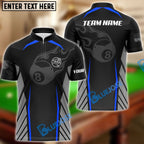 BlueJose Flame 8 Ball Billiards Personalized Name Shirt  for Team (6 Colors)