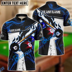 BlueJose Billiards Ball 8 Dark Flame Stroke Personalized Name, Team Name Unisex Shirt (6 Colors)