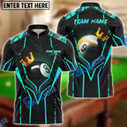 BlueJose Billiards King 8 Ball & 9 Ball Personalized Name, Team Name Shirt (4 Colors)