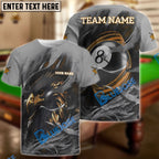 BlueJose Billiards Eagle Pool 8 Personalized Name, Team Name Unisex Shirt (4 Colors)