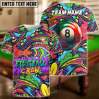 BlueJose Billiards 8 ball & 9 Ball Graffiti Crew Personalized Name, Team Name Shirt (2 Colors)