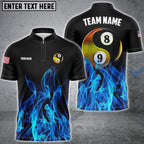 BlueJose Billiards Ball 8&9 Heavenly Flame Personalized Name, Team Name Unisex Shirt