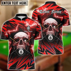 BlueJose Billiards Ball 8 Deadly Thunder Skull Personalized Name Shirt (6 Colors)