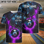 BlueJose Billiards 8 Ball Lava Cracked Fire Personalized Name, Team Name Unisex Shirt (4 Colors)