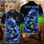 BlueJose Billiards 8 Ball 9 Ball Golden Dragon Yin And Yang Personalized Name Shirt (4 Colors)