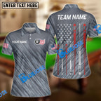 BlueJose Billiards Ball 8 American Flag and Pool Cues Customized Name, Team Name 3D Shirt