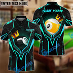 BlueJose Billiards King 8 Ball & 9 Ball Personalized Name, Team Name Shirt (4 Colors)