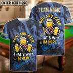 BlueJose Billiards Pool And Beer That‚Äôs Why I‚Äôm Here Customized Name, Team Name 3D Shirt