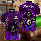 BlueJose Billiards 8 Ball Grim Reaper Middle Finger Personalized Name Shirt (4 Colors)