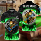 BlueJose Billiards Ball 8 And 9 Fire Skull Crack Personalized Name, Team Name Unisex Shirt (6 Colors)