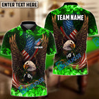 BlueJose Billiards Ball 8 Eagle US Flag Pattern Personalized Name Shirt (6 Colors)