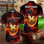 BlueJose Billiards Mystic Dragon Fire Ball 9 Customized Name, Team Name 3D Shirt (6 Colors)