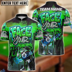 BlueJose Billiards 8 Ball Graffiti Street Art Face Your Fear Style Personalized Name, Team Name Unisex Shirt (4 Colors)