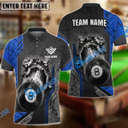 BlueJose Billiards Ball 8 Abstract Grunge Texture Personalized Name, Team Name Shirt (6 Colors)