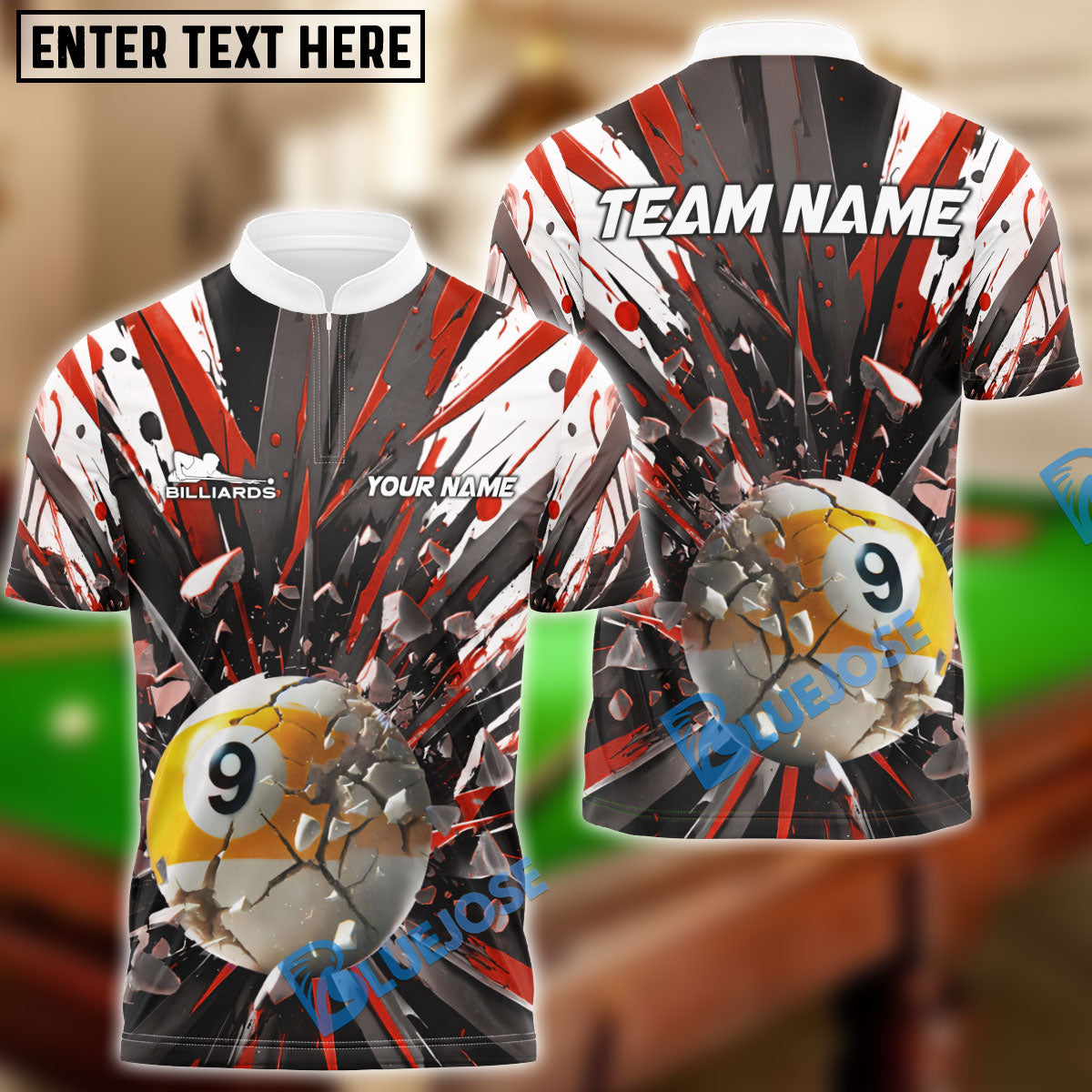 BlueJose Billiards Ball 9 Breaking Bad Personalized Name Shirt (4 Colors)