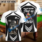 BlueJose Billiards 8-Ball Pool Shut Up and Shoot Ver Triangle Rack Personalized Name, Team Name Unisex Shirt (4 Colors)