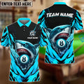BlueJose Billiards Ball 8 Angry Shark  Personalized Name Shirt (4 Colors)