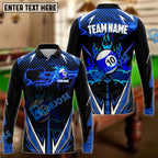 BlueJose Billiards Ball 10 Blue Fire Personalized Name, Team Name Unisex Shirt