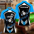 BlueJose Billiards Ball 8 Pool I'd Hit That Personalized Name Shirt (4 Colors)