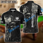 BlueJose Billiards Ball 8 Camo Punisher Skull Personalized Name & Team Name Shirt (4 Colors)