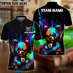 BlueJose Billiards 8-Ball Colorful Angry Teddy Bear Personalized Name, Team Name Unisex Shirt
