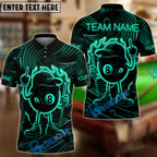 BlueJose Billiards 8 Ball Pool Neon Fire Personalized Name Shirt (4 Colors)