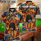 BlueJose Billiards 8 Ball Fire Graffiti Hip Hop Swag Personalized Name, Team Name Unisex Shirt (4 Colors)
