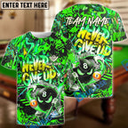 BlueJose Billiards 8 Ball Serious Never Give Up Graffiti Personalized Name Shirt (4 Colors)