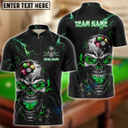 BlueJose Billiards Thunder Lightning Skull Personalized Name Shirt (4 Colors)