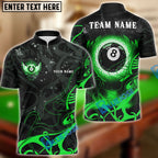 BlueJose Billiards 8 Ball Wing Personalized Name, Team Name Shirt (6 Colors)