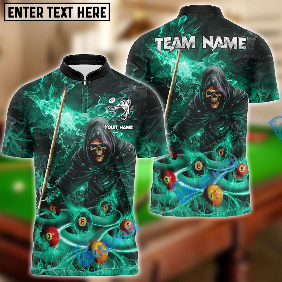 BlueJose Billiards Lord Of Hell Personalized Name, Team Name Unisex Shirt (4 Colors)